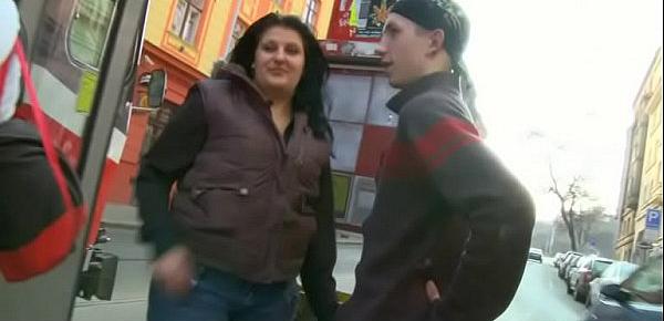  Sexy fat girl picks up young guy from the street